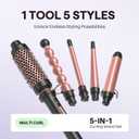 Wavytalk 5 in 1 Curling Wand Set, Multi Curl, Curling Wand Set with Thermal Brush and 4 Interchangeable Ceramic Curling Wand(0.5-1.25), Instant Heat Up Wand Curling Iron