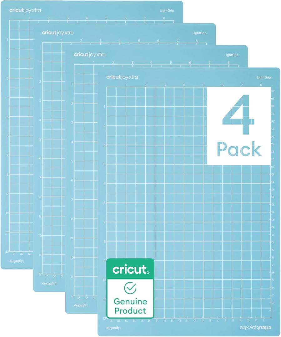 Cricut LightGrip Cutting Mat Pack (4 count, 8.5in x 12in) - for Joy Xtra Machine - ideal for standard paper, light cardstock & more