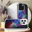 CCFUNCASE Compatible with iPhone 16 Pro Case Clear Cute for Women - Rugged Phone Cases Funda Protector Cover Skin (Pink Galaxy Universe)