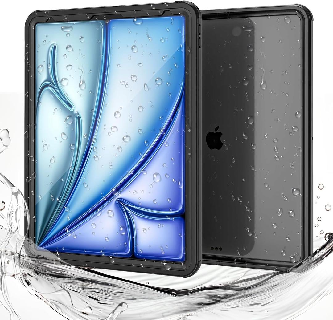 Miimall Waterproof Case for iPad Air 13 inch M2/M3/M4 2024/2025/2026, IP68 Waterproof 360 Full-Body, Built-in Screen Protector, Shockproof Dust/Snow Proof Waterproof Cover for iPad Air 13 inch