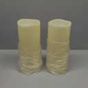 NURADA Large Outdoor Flameless Candles 12" x 5" - Waterproof LED Pillar Flickering Candle Battery Operated with Timer Remote Control for Patio Porch Lanterns Decor - Long Lasting Set of 2 (Ivory White)