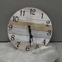 CHYLIN Wall Clock 12 Inch Bathroom Clock, Rustic Wall Clocks Battery Operated, Silent Non Ticking Wooden Coastal Beach Clock for Kitchen, Living Room, Bedroom (White)