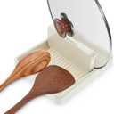 Dimeho Spoon Rest with Lid Holder Pot Lid Holder Lid and Spoon Rest Holder for Kitchen Counter Foldable Pan Lid Organizer Stand Perfect for Placing Spoons Pot lids Kitchen Gadgets Cooking Accessories