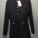 NENONA Women's 2026 Long Sleeve Fall Winter Sweater Dress Spring Fashion Button Elegant Business Casual Work Mini Dresses (Black)