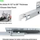 6 Pair of 18 Inch Soft Close Undermount Bottom Mount Drawer Slides 100lb Load Capacity Full Extension Concealed Drawer Glides Rails