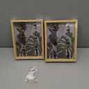 Egofine 6x8 Floating Frames Set of 2, Double Plexiglass Picture Frame, Made of Solid Wood Display Any Size Photo up to 6x8, Wall Mount or Tabletop Standing, Natural Wood