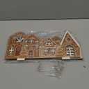 Christmas Gingerbread House Tabletop Decorations with Light Wooden Christmas Village Centerpieces Gingerbread Xmas Decor for Table Farmhouse Rustic Xmas Decoration with Base