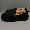 Vonair Mens Moccasin Slippers Indoor Outdoor Slip on Warm House Shoes Breathable Moccasins for Men (10, Black)