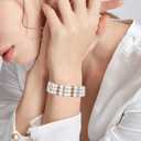 Beebeecraft 180Pcs 3 Hole Spacer Beads Silver Metal Multi Strand Bead Connector with Rhinestones Rectangle Bridge Spacers for Jewelry Making Multilayer Bracelet