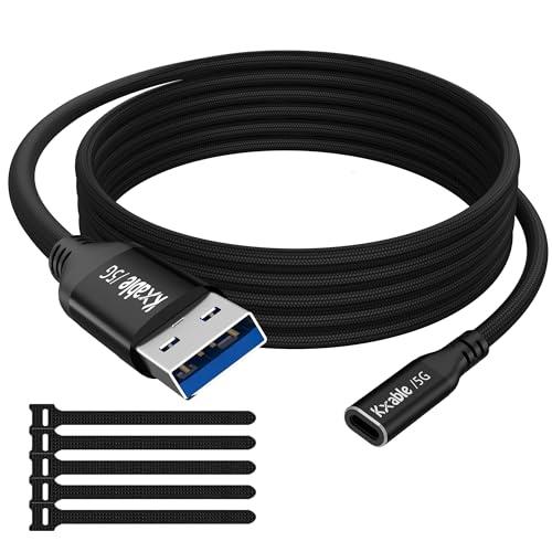 USB Male to USB C Female Cable 3 FT, Unidirectional USB 3.0 to Type-C Extension Cable, 5Gbps, 3A Fast Charging, Type-C Double-sided 5G, for Laptop, PC, Flash Disk, Power Bank, U Disk, Charger and More
