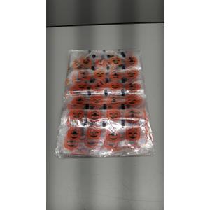 100 Sets Halloween Pumpkin Print Cone Cellophane Bags Heat Sealable Halloween Treat Candy Gift Bags and Golden Twist Ties for Treat Party Favor