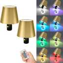 Wine Bottle Lights,2025 Upgraded Bottle Lamp,Rechargeable Wireless Bottle Light with Remote, RGBW Multicolor+3 Color Temperature Wine Battery Light for Bar, Bedside, Restaurant (Gold, 2 Pack)