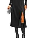 Women's Side Slit A Line Satin Midi Skirt Elastic High Waisted Cheetah Leopard Print Silk Long Skirts for Women XL