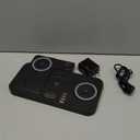 Dual Phone Magnetic Wireless Charging Station for Apple Devices/Apple Ecosystem,with Auto-Switch 7-Color Light & Clock, Compatible with iPhone 17/16/15, for iWatch 11/10/9 & AirPods Pro3Black