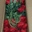 InnoGear 50 Pcs Red Roses Artificial Flowers, Fake Velvet Silk Rose Bulk Faux Flower for Valentine's Gift Decoration DIY Wedding Centerpieces Proposal Bridal Bouquets Party Floral Decor (50, Red)