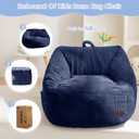 MAXYOYO Kids Bean Bag Chair, Bean Bag Couch with Handle, Comfy Toddler Chair for Boys and Girls, Accent Sofa with Pocket for Gaming Reading Relaxing, Navy
