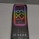 16.5" Large Digital Wall Clock with BT Sync, RGB Lights with 11 Scenes Mode Remote Control, Dual Alarms with Big LED Display, Auto DST, Temperature for Classroom Gaming