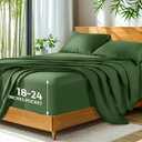 SONORO KATE 100% Viscose Derived from Bamboo_, Extra Deep Pocket up to 18"-24",Ultra Soft & Cooling Sheets for Hot Sleepers, Hotel Luxury Silky Bed Sheets (Olive,King)
