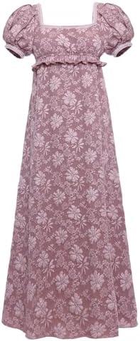 Vibsion Regency Dresses for Women Luxurious Pearl Puff Victorian Dress, XL