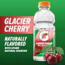 Gatorade Lower Sugar Electrolyte Sports Drink, Glacier Cherry, 12 fl oz Bottles, (12 Pack), 75% Less Sugar, No Artificial Flavors, No Artificial Sweeteners, No Artificial Colors, Hydration (EXP 11/16/26)