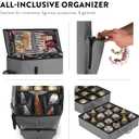 ZOBER All in One Christmas Ornament Storage Box & Decoration Container - Easy Access Removable Trays, Keeps 73 Ornaments - Adjustable Extent Area for Figurines and Pockets for Decoration - Gray