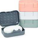 Okuna Outpost Bar Soap Travel Case - 4-Pack, Multicolor, 4.5 x 3.3 x 1.8 in - Snap-Close Portable Holder & Container - Travel Soap Case Pack for Camping & Gym