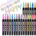 ZSCM 21 Colors Shimmer Glitter Markers Outline Pen, Teen Girl Gifts Trendy Stuff, Double Line Super Squiggles Metallic Glitter Pens, Art Supplies Crafts Gifts 4-16 for Tween Girls