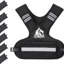 LIONSCOOL Weighted Vest for Men and Women, 4-10LB Adjustable Body Weight Vest with 6 Ironsand Weights & Reflective Stripes for Weight loss, Walking, Running, Cardio and Strength Training