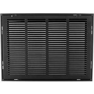HVAC Premium 20" X 12" Steel Return Air Filter Grille for 1" Filter - Removable Face/Door - HVAC Duct Cover - Flat Stamped Face - Black [Outer Dimensions: 22 5/8" X 14 5/8"]