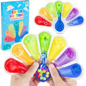 Color Sorting Toys Sensory Toys : Fine Motor Skill Games Learning for Toddlers, Color Matching Fidget Sensory for Calm Down, Preschool Learning & Educational Montessori with Autism