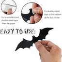 4 x Bobobag 120 Pcs 3D Bats Halloween Decorations,Halloween Wall Decor 4 Sizes Black Bats Sticker for Wall Window