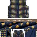 Womens Sherpa Vest Sleeveless Plaid Zip Up High Neck Warm Fleece Gilet Outerwear Crop Jackets with Pockets (XL)