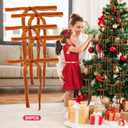 2 x 24Pcs Velvet Ribbon Bows for Christmas Tree, Christmas Wreath Bows,Vintage Rustic Ornaments for Garland, Wreath, Gift Wrapping, Treat Bags and DIY Holiday Decorations (5" x 7") (Camel)