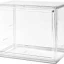 Clear Acrylic Display Case with Magnetic Attraction Lid, Dustproof Book & Cosmetic Display Cases, Large Figures Collectibles Showcase, Shoe Box, Bag Organizer