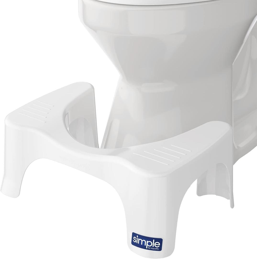 Squatty Potty Simple Curve Bathroom Toilet Stool 7" White