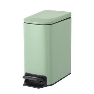 Cesun Small Bathroom Trash Can with Lid Soft Close, Step Pedal, 6 Liter / 1.6 Gallon Stainless Steel Garbage Can with Removable Inner Bucket, Anti-Fingerprint Finish (Matt Green)