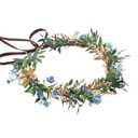 Flower Crown Renaissance Headpiece - Blue Flower Headband Fairy Floral Headpiece for Women Girls Bridal Wedding Renaissance Halloween Party Birthday Photo Props