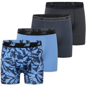 New Balance Boys' Tagless Moisture Wicking Breathable Boxer Briefs Underwear (2 Performance/2 Mesh), M