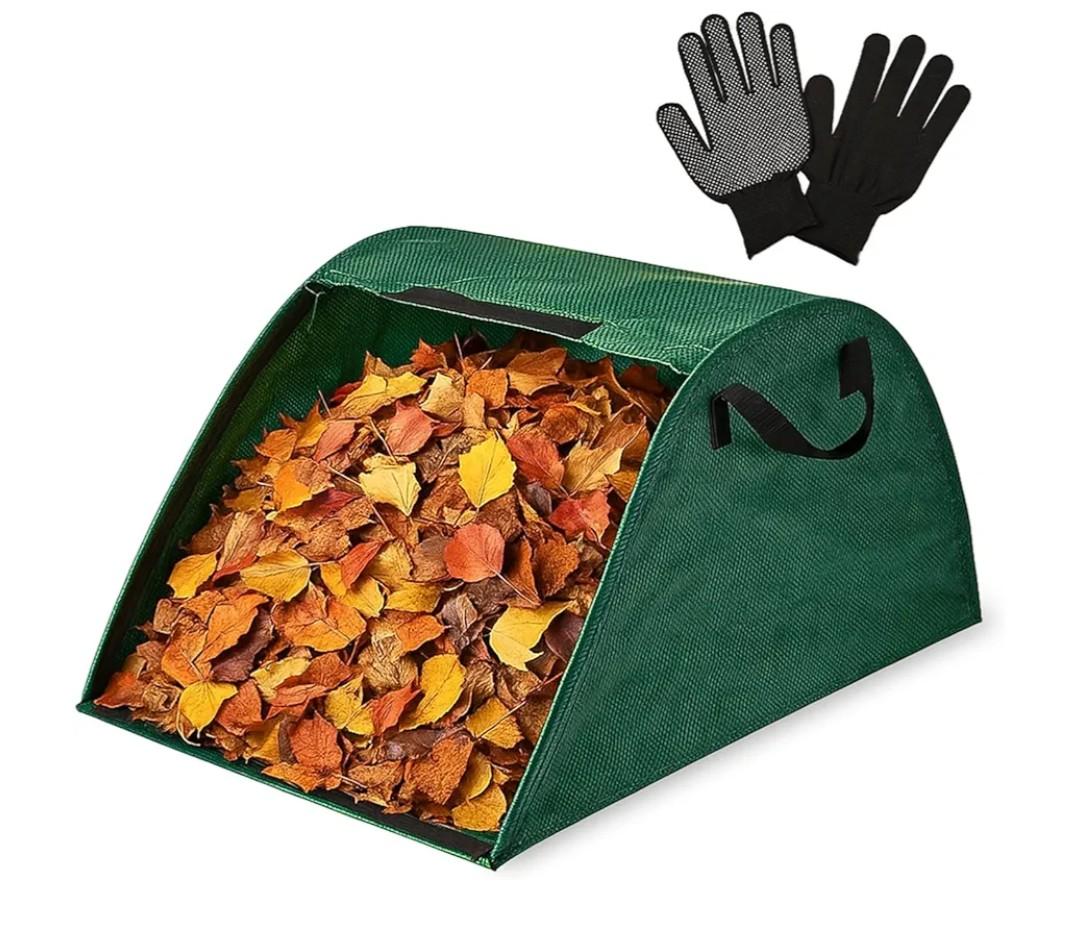 Leaf Collector Bag with Gardening Gloves – 100L Leaf Collector and Leaf Cleanup for Yard, Leaf Bag for Leaves and Leaf Scooper with Garden Waste Bag, Easy Leaves Collector Pack of 10 Leaf Collector Bag with Gardening Gloves – 100L Leaf Collector and Leaf Cleanup for Yard, Leaf Bag for Leaves and Leaf Scooper with Garden Waste Bag, Easy Leaves Collector Pack of 10