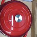 6 Quart Enameled Cast Iron Dutch Oven with Lid, Heavy Duty Cast Iron Pot for Braising, Stews, Roasting, Soup, Casseroles & Bread Baking, Nonstick Enamel Interior, Oven Safe to 500°F