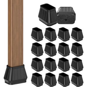 24PCS Rectangular Chair Leg Floor Protectors for Hardwood Floors, Thicken Rubber Chair Leg Cap Covers, Non Slip Furniture Leg Pads to Protect Wood Tile Floors from Scratches and Reduce Noise