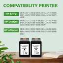 Ink 63 XL 63XL Black for HP 63 HP63 Ink Cartridges for HP Printers for Envy 4520 4512 4516 Officejet 5260 5252 3830 3833 4655 5255 Deskjet 1112 2130 3630 3634 Printer (Black, 2-Pack)