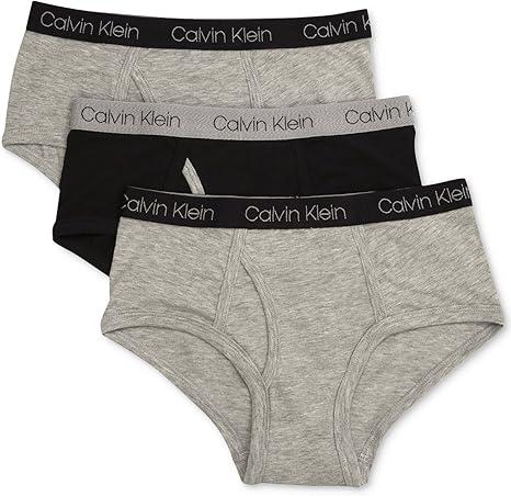 Calvin Klein Boys' Little Modern Cotton Assorted Briefs Underwear 3 Pack (XL)