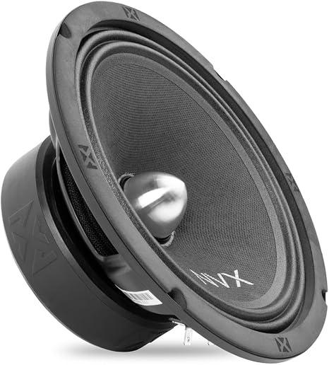 NVX® VPRO8BM 8" Premium Loudspeaker, 500W Max (250W RMS), 4-Ohm, 1.5" Voice Coil, Pro Audio Midrange with Bullet Aluminum Phase Plug, Easy to Install in Cars/Trucks/Doors (1-Speaker)