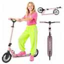 Scooters for Kids 5-7 8-12, Lightweight Foldable Kick Scooter, 4-Level Adjustable Handlebar, 8-Inch Large Wheels with Shock Absorption, for Ages 6 and Up