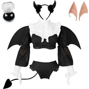 Juejuezi Kitagawa Cosplay Devil Costume Outfit My Dress Up Darling Dress Halloween Costumes for Women (Black, M)