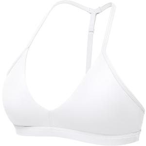 YEOREO Sports Bras for Women Strappy Padded Halter Ericie Open Back Light Impact Deep V Neck Yoga Workout Gym Tops (White, S)