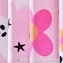 Cute Pink Halloween Shower Curtain for Bathroom Aesthetic Halloween Decorations, Funky Groovy Floral Ghost Spirit Shower Curtain Set, Modern Y2K Gothic Spooky Preppy Bath Curtain (72"W x 72"L (Pack of 1))