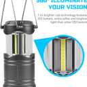 Lichamp LED Camping Lantern, 4 Pack Battery Powered Flashlight for Power Outages, Portable Collapsible Hanging Light Essential for Home, Outdoor, Emergency Lamp Survival Kit Gear for Hurricane, Gray