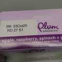 Plum Organics Stage 2 Organic Baby Food - Apple, Raspberry, Spinach, and Greek Yogurt - 3.5 oz Pouch (Pack of 4) - Organic Fruit and Vegetable Baby Food Pouch BBD: 10/03/025